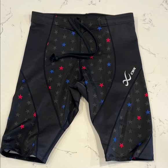 CW-X Other - CW-X Men's Black Compression Shorts with Red & Blue Star Accents